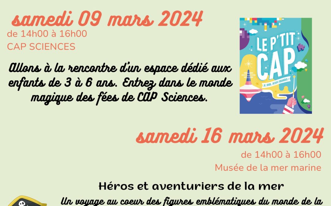 On se retrouve à nouveau au mois de mars pour les sorties en famille du Kfé !