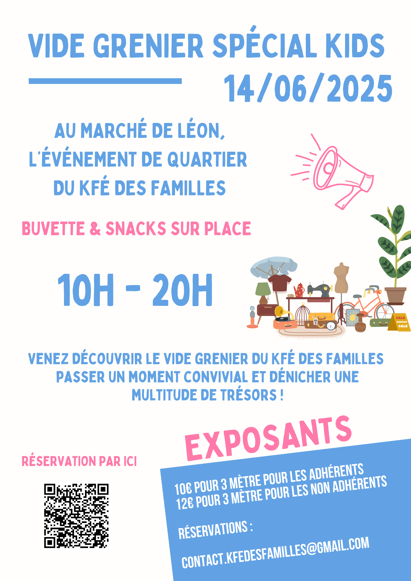 Affiche vide grenier spécial kids marché de Léon 2025 (4)